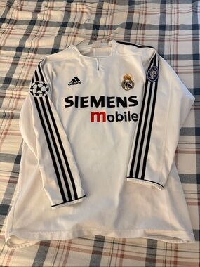 Vintage Adidas Real Madrid Siemens Mobile UCL Jersey XL Y2K Soccer Football